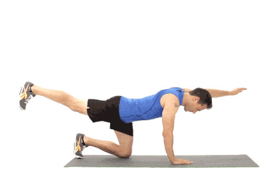 Opposite arm and leg raise - 6 Exercises That Can Help Relieve Back Pain